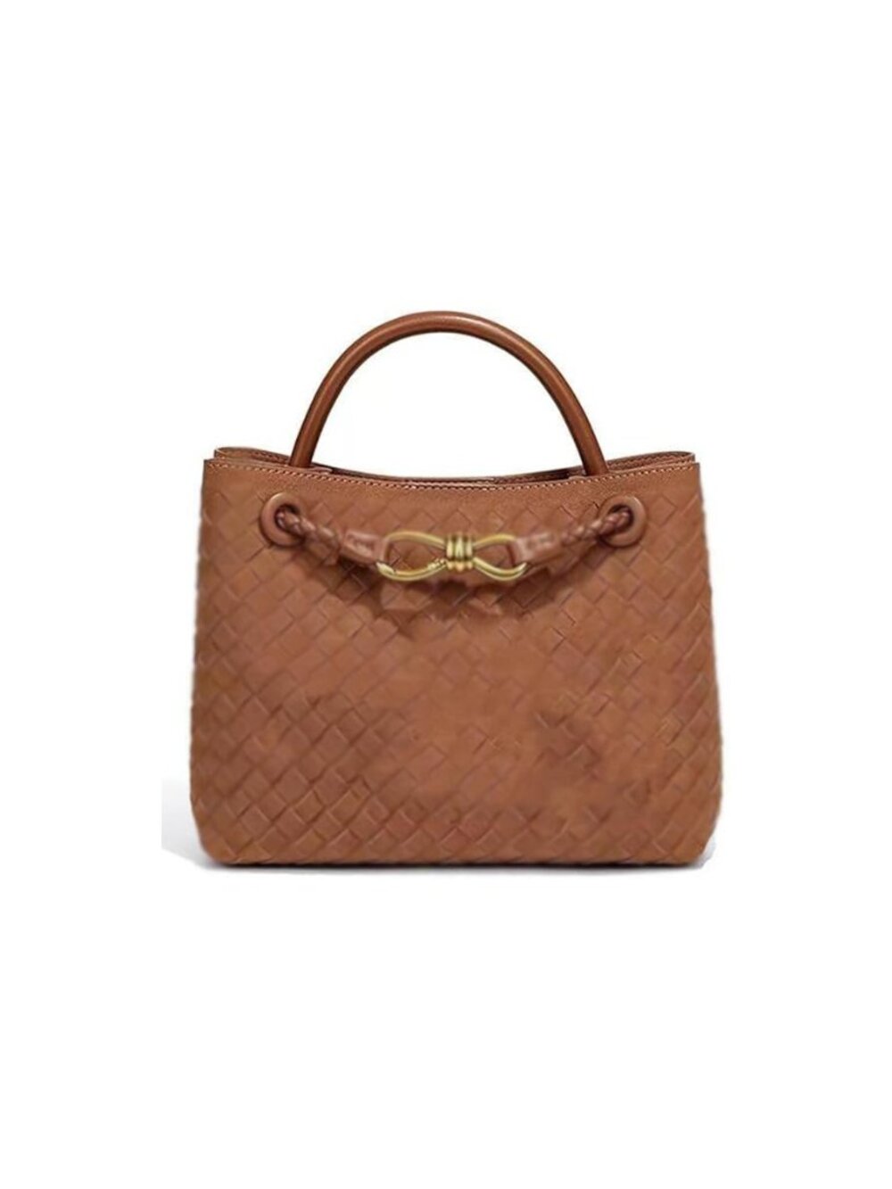 Suede Woven Tote Bag for Women Retro Woven Bag Handbag Bow Shoulder Satchel